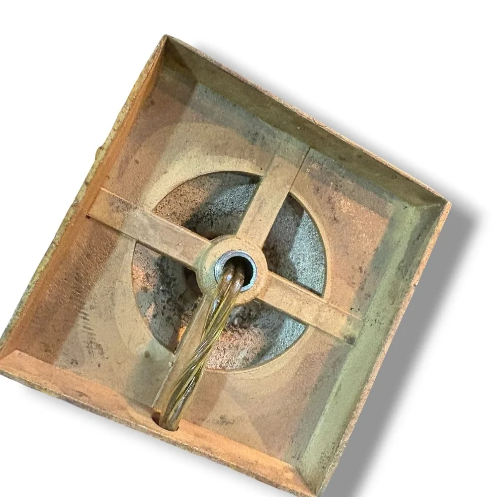 Vintage Brass Electric Window‎ Candles Set of 4 Square Base Holiday Decor Taiwan